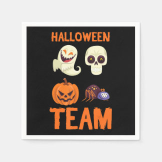 Halloween Team Skeleton Pumpkin Ghost Spider Spook Napkin