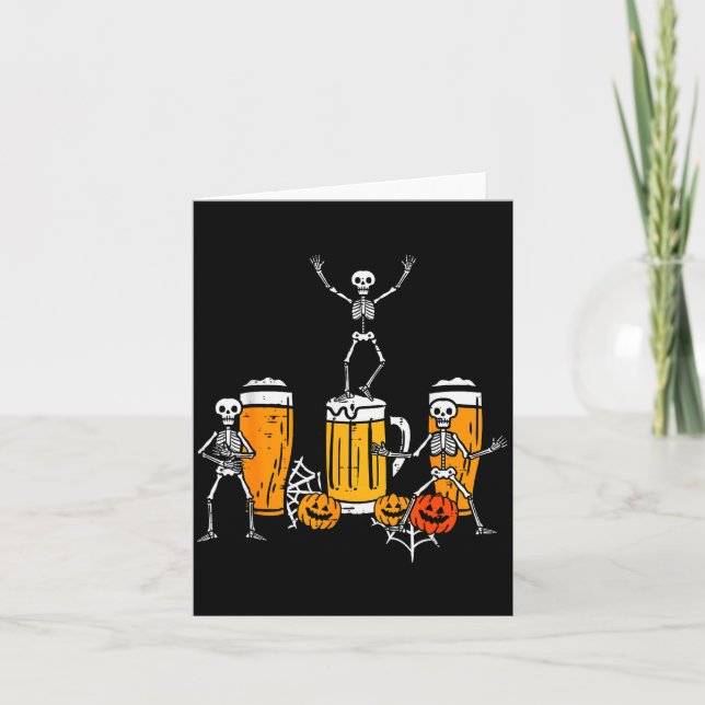 Halloween Team Skeletons Dancing Funny Costume Par Card (Front)
