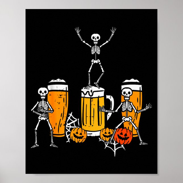 Halloween Team Skeletons Dancing Funny Costume Par Poster (Front)
