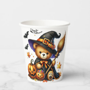 Halloween Teddy Bear Wizard Holiday Paper Cups