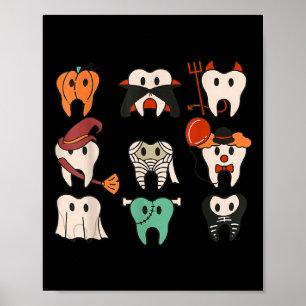 Halloween Teeth Spooky Halloween Dentist Quote  Poster