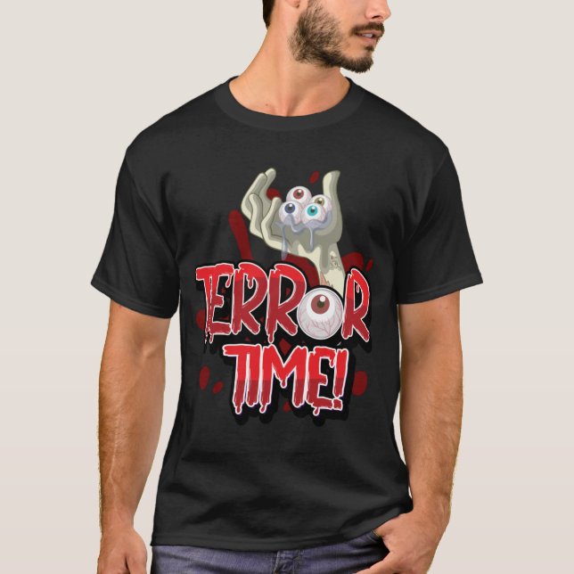 Halloween Terror Time Zombie Hand with Eyes  T-Shirt (Front)