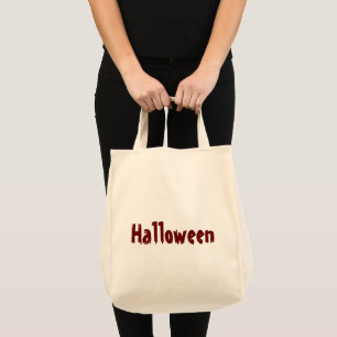 Halloween Text Print Tote Bag Totes/Shopping Bags
