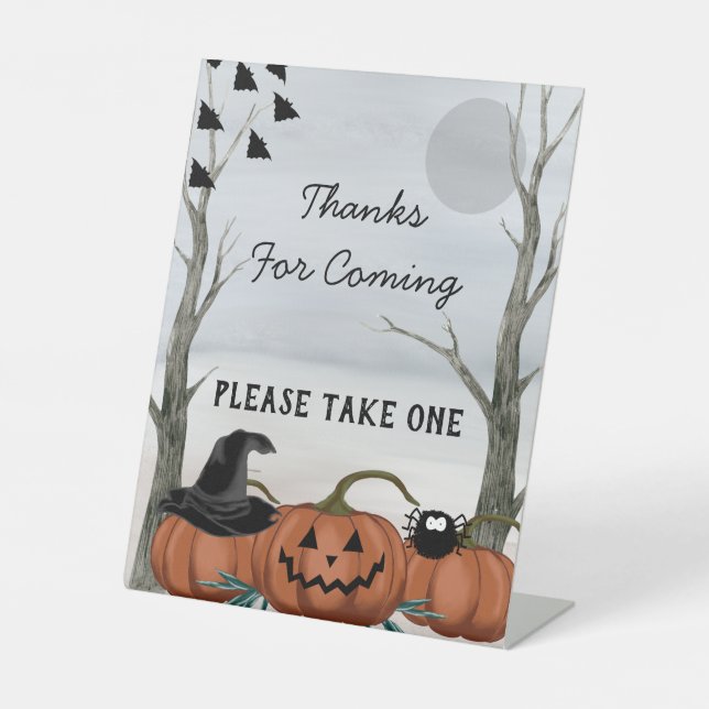 Halloween Thanks For Coming, Halloween Party Pedestal Sign (Front)