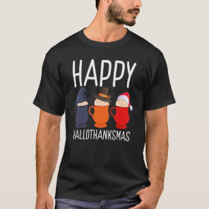 Halloween Thanksgiving Christmas Coffee Happy Hall T-Shirt