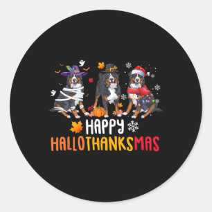 Halloween Thanksgiving Christmas Funny Bernese Mou Classic Round Sticker