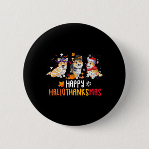 Halloween Thanksgiving Christmas Funny Corgi Dogs 2 Inch Round Button