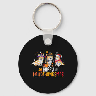 Halloween Thanksgiving Christmas Funny Corgi Dogs  Keychain