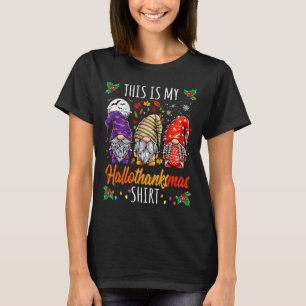 Halloween Thanksgiving Christmas Funny Hallothanks T-Shirt