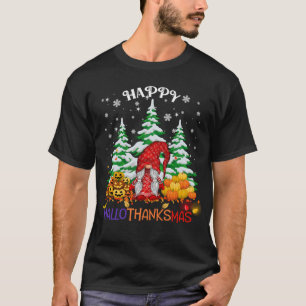 Halloween Thanksgiving Christmas Gnome T-Shirt