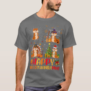 Halloween Thanksgiving Christmas Gopher Hallothank T-Shirt