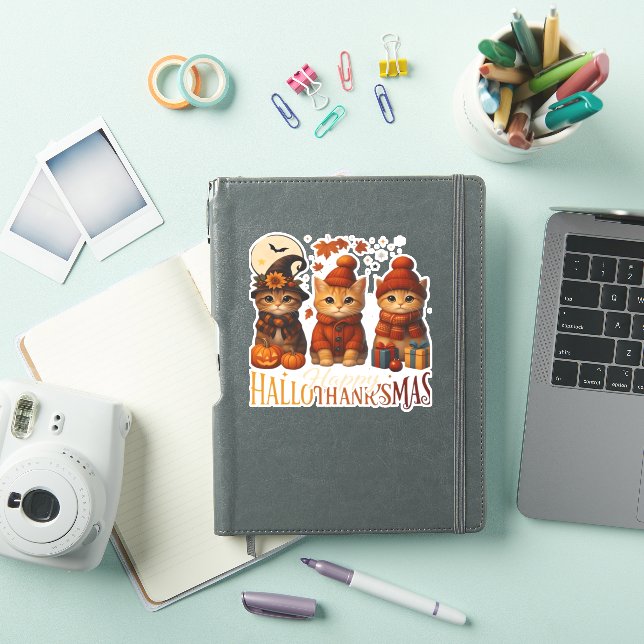 Halloween Thanksgiving Christmas Happy HalloThanks (iPad Cover)