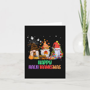 Halloween Thanksgiving Christmas Happy HalloThanks Card