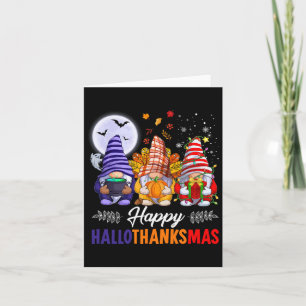 Halloween Thanksgiving Christmas Happy Hallothanks Card