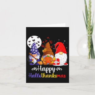 Halloween Thanksgiving Christmas Happy Hallothanks Card