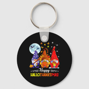Halloween Thanksgiving Christmas Happy Hallothanks Keychain