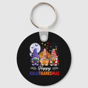 Halloween Thanksgiving Christmas Happy Hallothanks Keychain