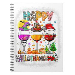 Halloween Thanksgiving Christmas Happy Hallothanks Notebook