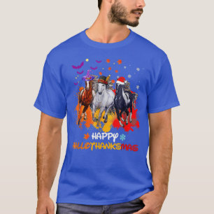 Halloween Thanksgiving Christmas Happy Hallothanks T-Shirt