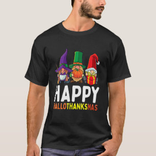 Halloween Thanksgiving Christmas Happy HalloThanks T-Shirt