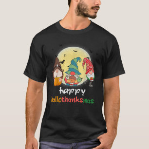 Halloween Thanksgiving Christmas Happy HalloThanks T-Shirt