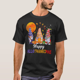 Halloween Thanksgiving Christmas Happy HalloThanks T-Shirt