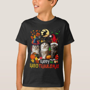 Halloween Thanksgiving Christmas Happy Hallothanks T-Shirt