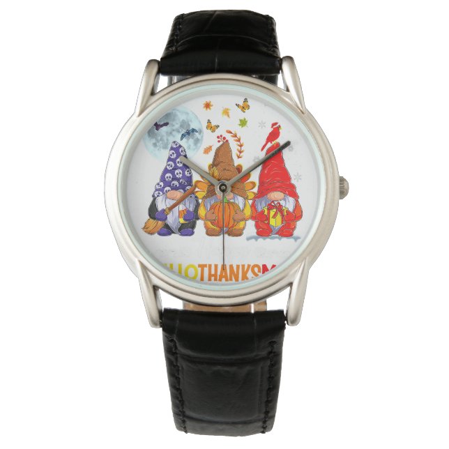 Halloween Thanksgiving Christmas Happy HalloThanks Watch (Front)