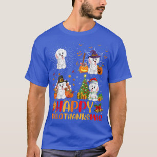 Halloween Thanksgiving Christmas Havanese Dog Hall T-Shirt