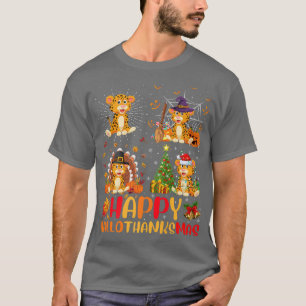 Halloween Thanksgiving Christmas Jaguar Hallothank T-Shirt