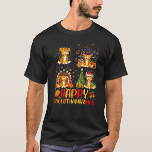 Halloween Thanksgiving Christmas Jaguar Hallothank T-Shirt