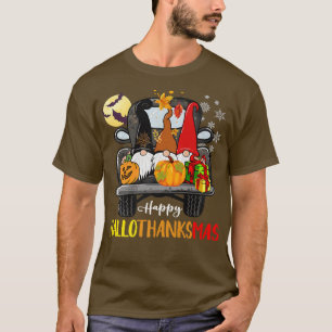 Halloween Thanksgiving Christmas Truck HalloThanks T-Shirt