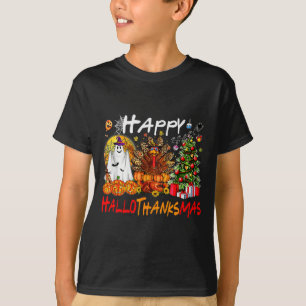 Halloween Thanksgiving Christmas Turkey Happy Hall T-Shirt