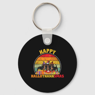 Halloween Thanksgiving Christmas Wiener Happy Hall Keychain