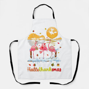Halloween Thanksgiving Xmas Happy Hallo Thanksmas Apron