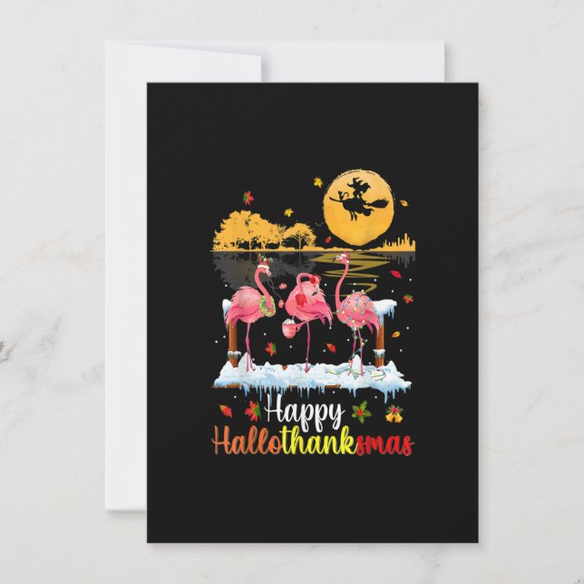 Halloween Thanksgiving Xmas Happy Hallo Thanksmas  Invitation (Front)