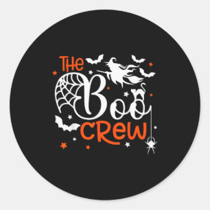 Halloween The Boo Crew - Fun Soky Witch, Cat, Bat  Classic Round Sticker