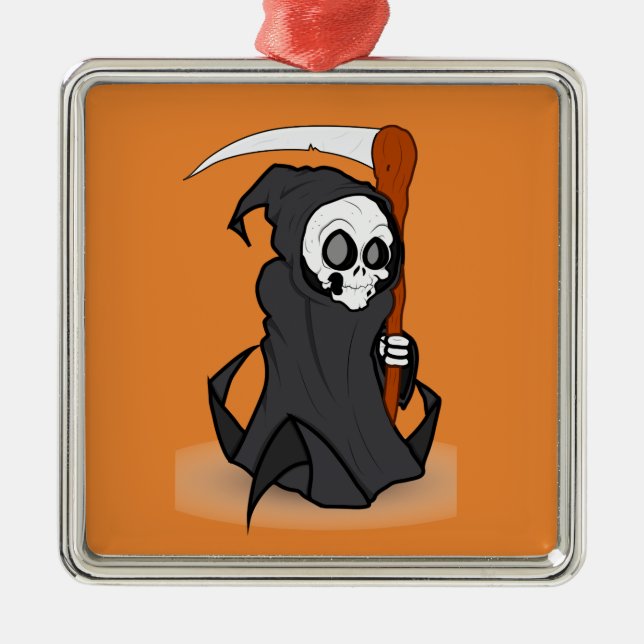 Halloween the Grim Reaper Metal Ornament (Front)
