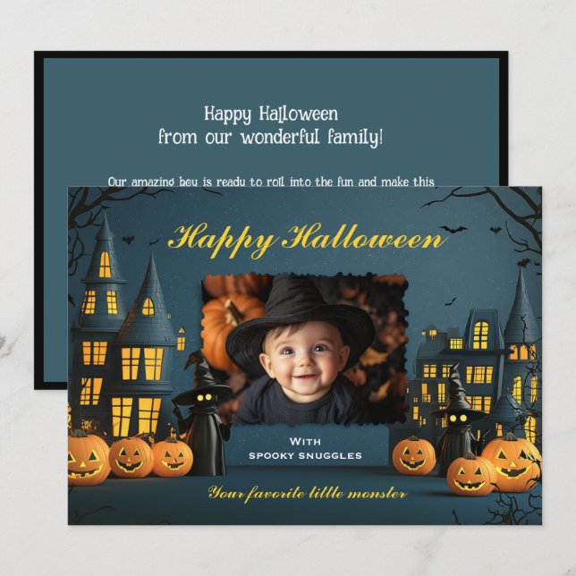 Halloween The Littlest Warlock Card (Front/Back)