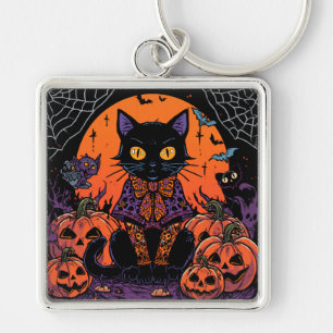 Halloween,The Pumpkin Patch Prowler ,Black Cat Keychain