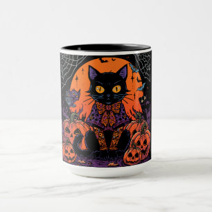 Halloween,The Pumpkin Patch Prowler ,Black Cat Mug