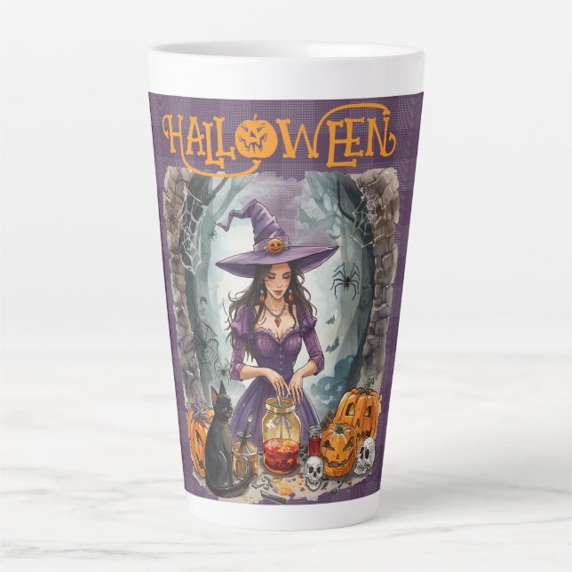 Halloween, The Witch's Midnight Brew  Latte Mug (Front)