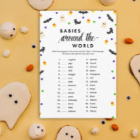 Halloween theme baby shower game