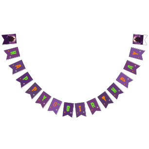 Halloween Theme Kids Birthday Party Bunting Flags
