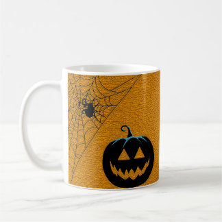 Halloween Theme Pumpkin and Spider Coffee Mug
