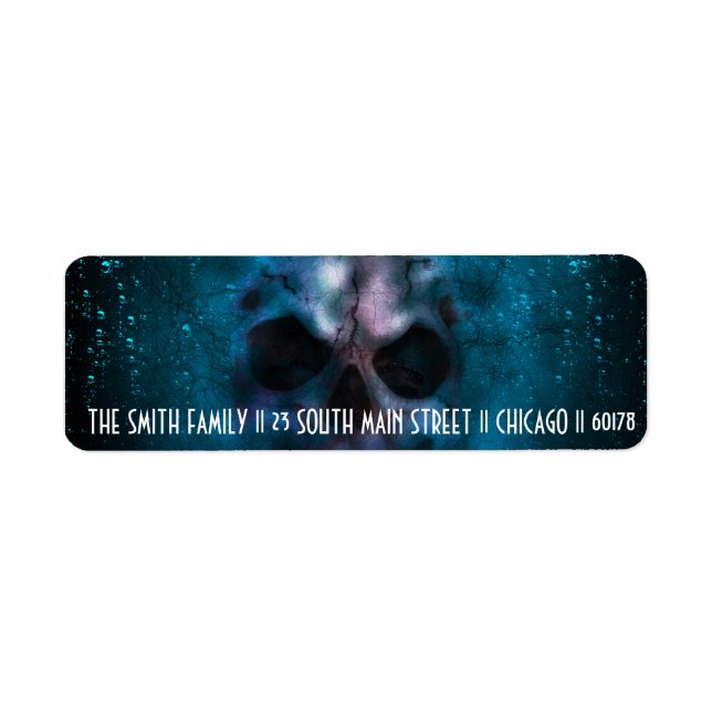 Halloween Theme Scary Skull Return Address (Front)