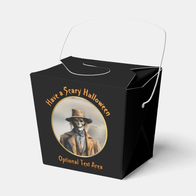Halloween Theme - Scary Smiling Straw Scarecrow Favor Box (Front Side)