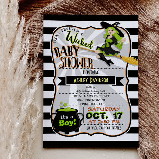 Halloween Thème Sorcière Baby shower Invitation