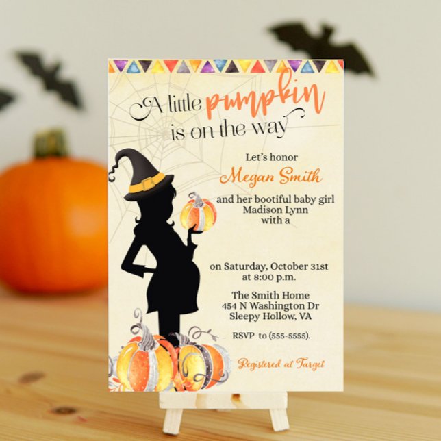 Halloween Theme Witch Baby Shower Invitation (Creator Uploaded)
