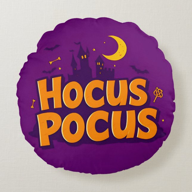 Halloween-Themed Artwork Round Pillow (Front)